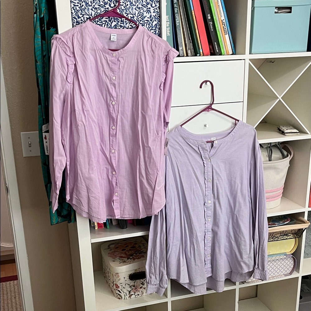 Old Navy Women's Lavender Button-Down Shirts